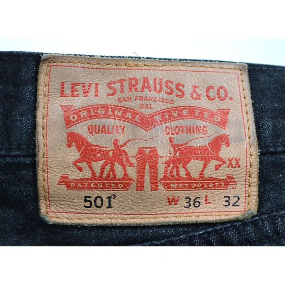 Levi Strauss Levi's 501‎ Button Fly Men's Black Denim Jeans 36 x 32 Inseam 31